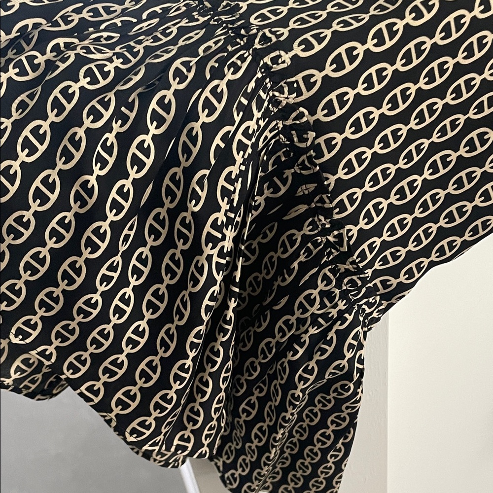 J. Crew Black and Cream Patterned Long Sleeve Dress - Picture 4 of 8